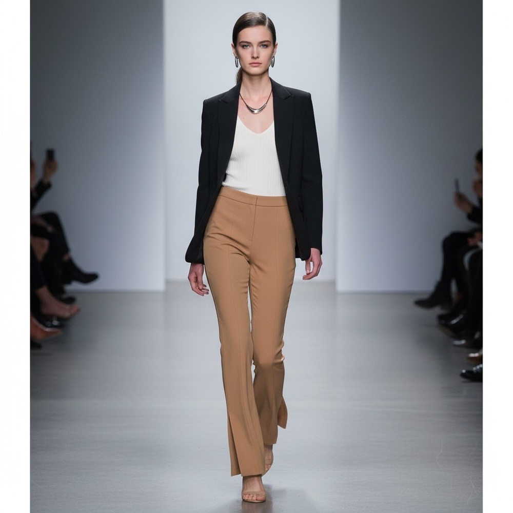 Jason Wu High Waist Camel Sealed Trousers Size S